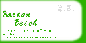 marton beich business card